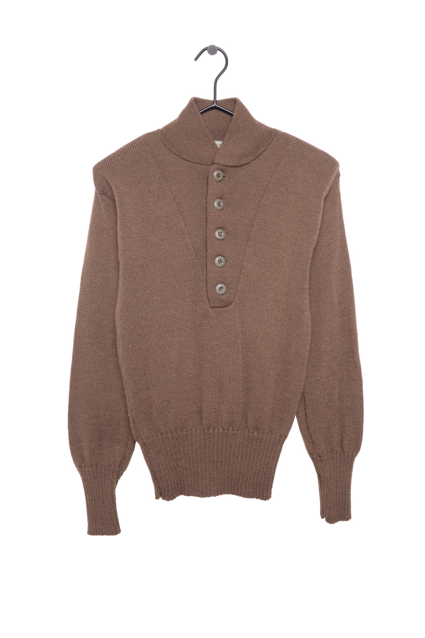 Khaki Wool Button Sweater