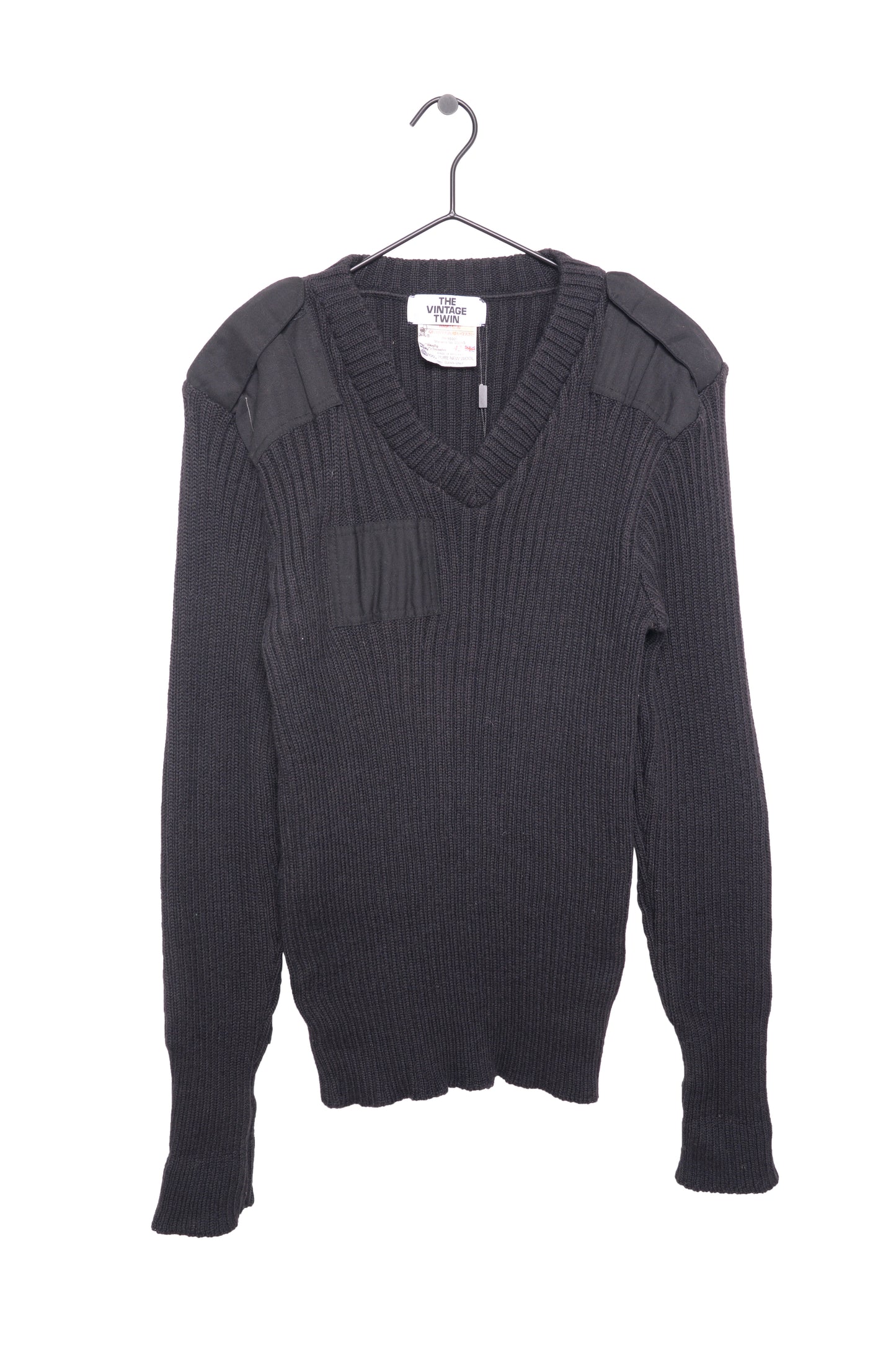 Ribbed Wool Shoulder Pad Sweater
