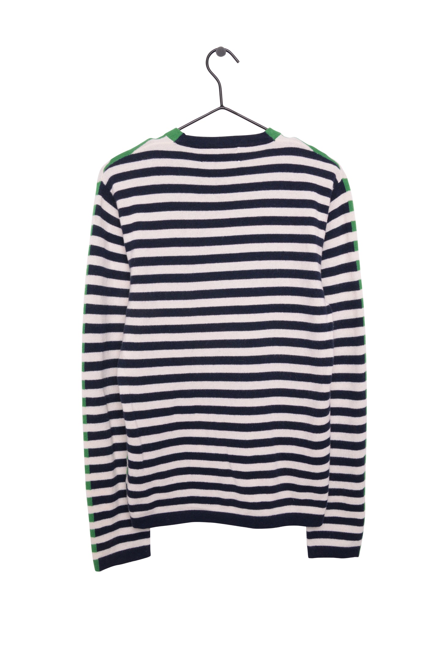Green/Navy Striped Cashmere Sweater