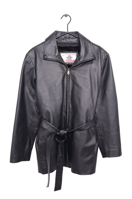 1990s Lined Belted Leather Jacket