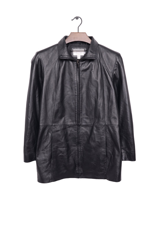 Zip-Up Leather Jacket