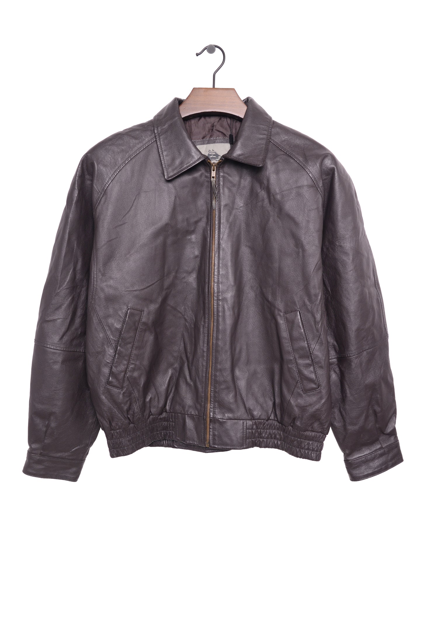 Deep Brown Leather Bomber