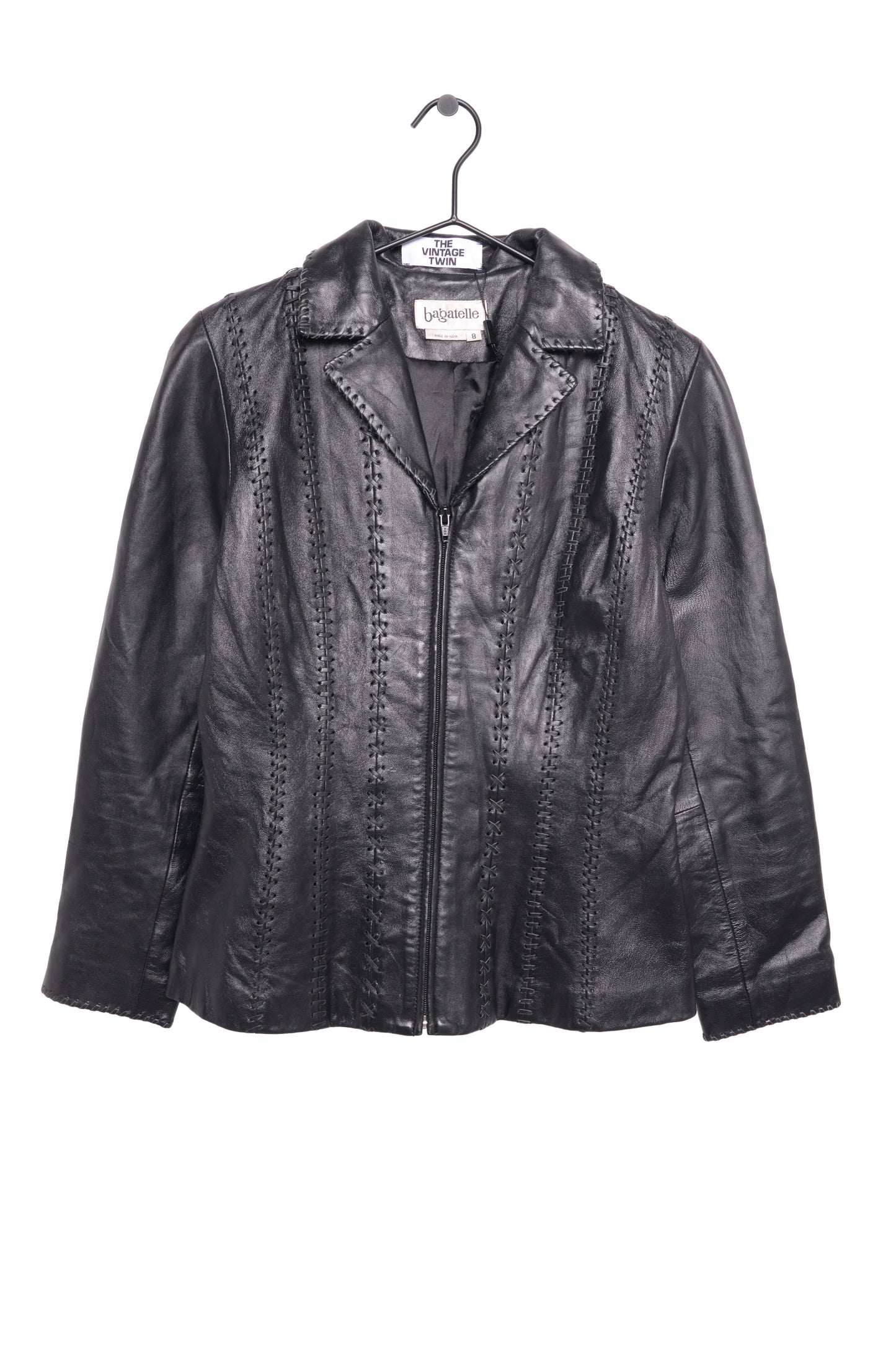 Y2K Stitched Soft Leather Jacket