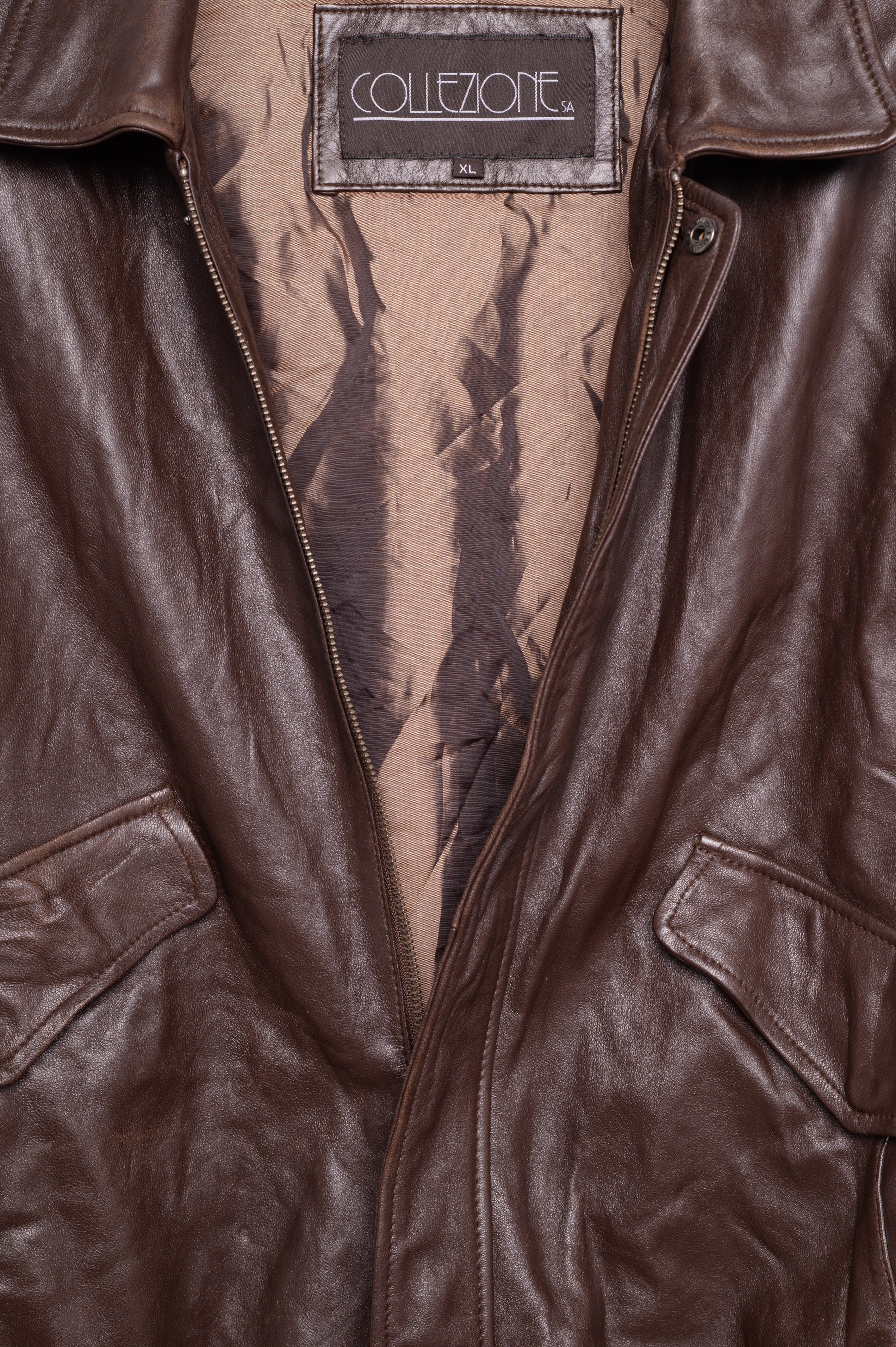 1990s Soft Chocolate Leather Bomber Free Shipping - The Vintage Twin