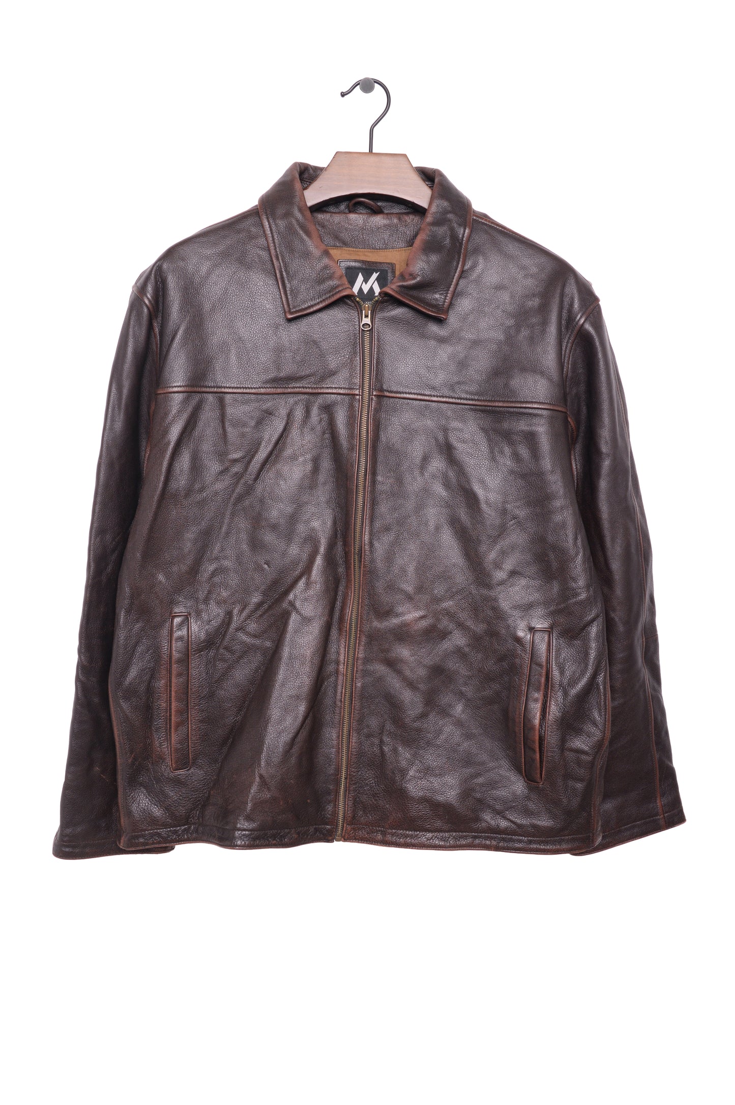 Faded Brown Leather Jacket