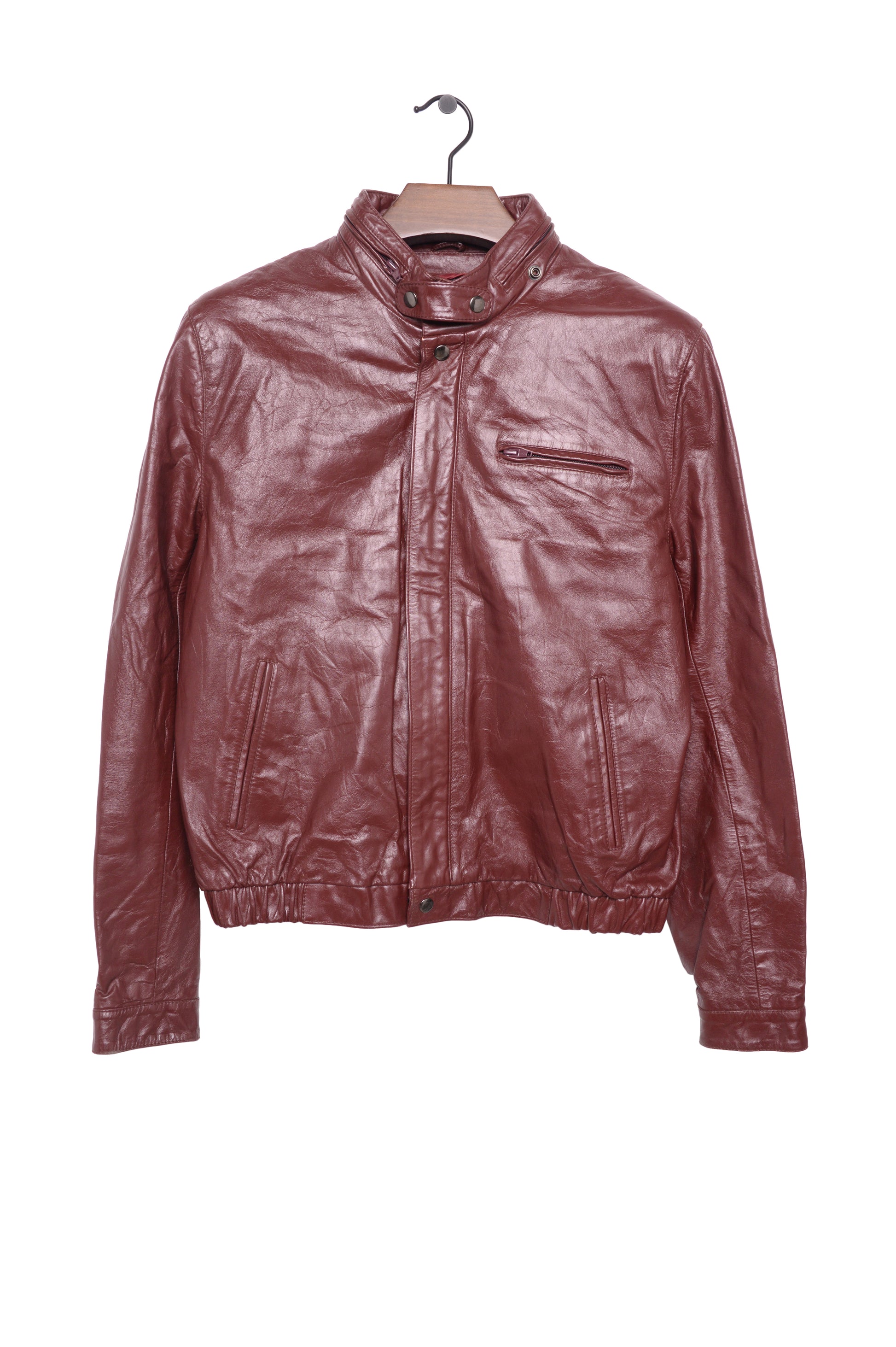 1980s Burgundy Leather Jacket Free Shipping The Vintage Twin