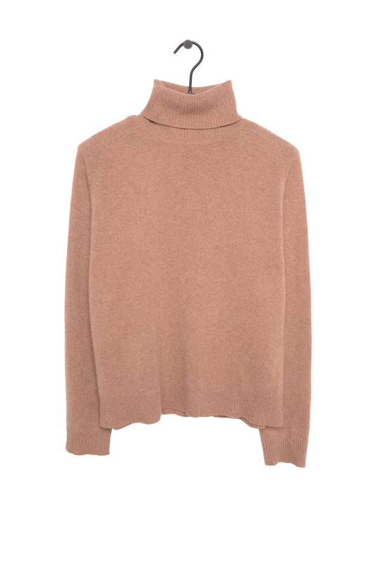 Tan Turtleneck Cashmere Sweater
