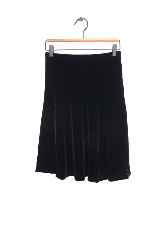Black Velvet Midi Skirt