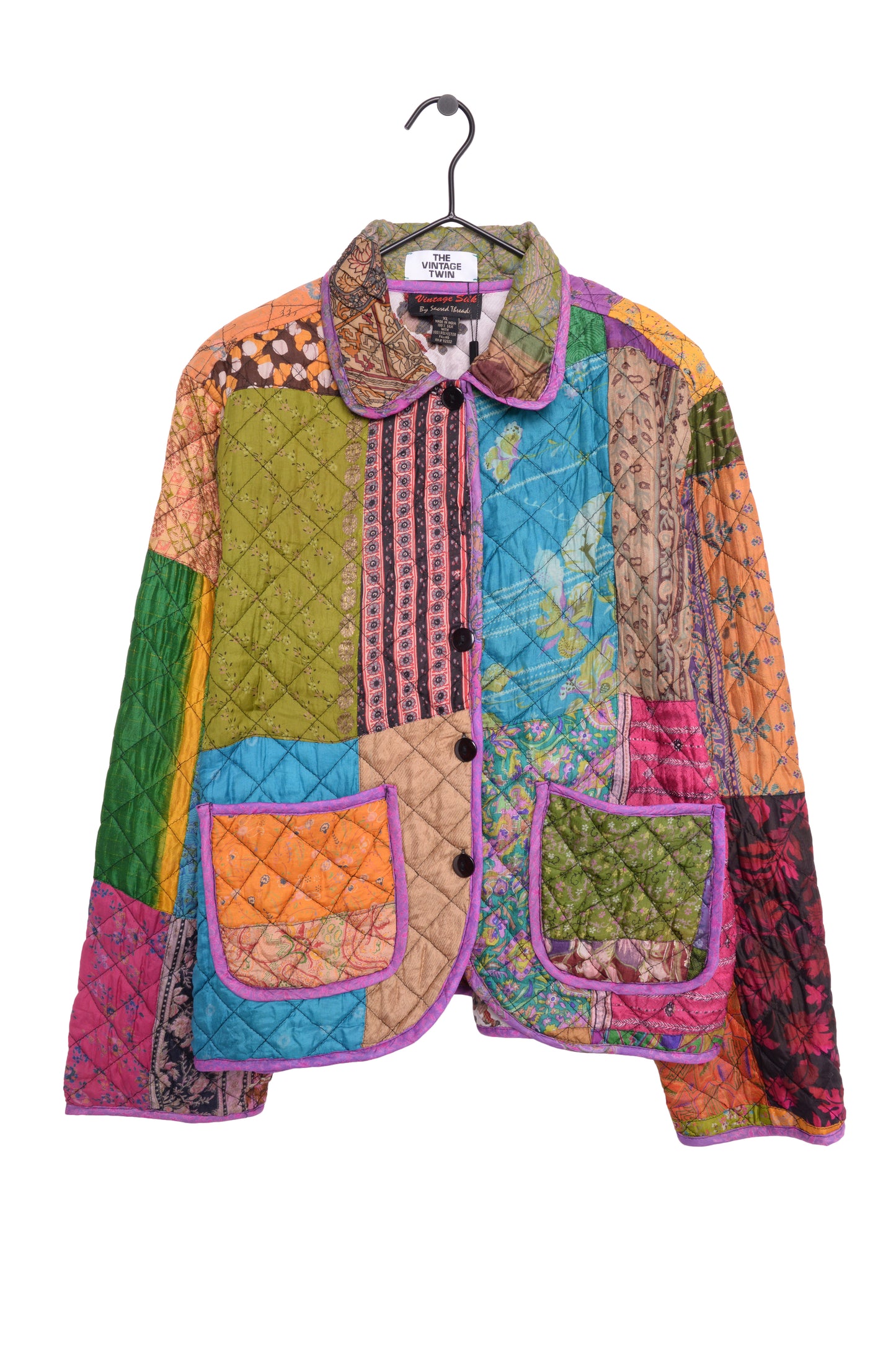Quilted Floral Silk Jacket