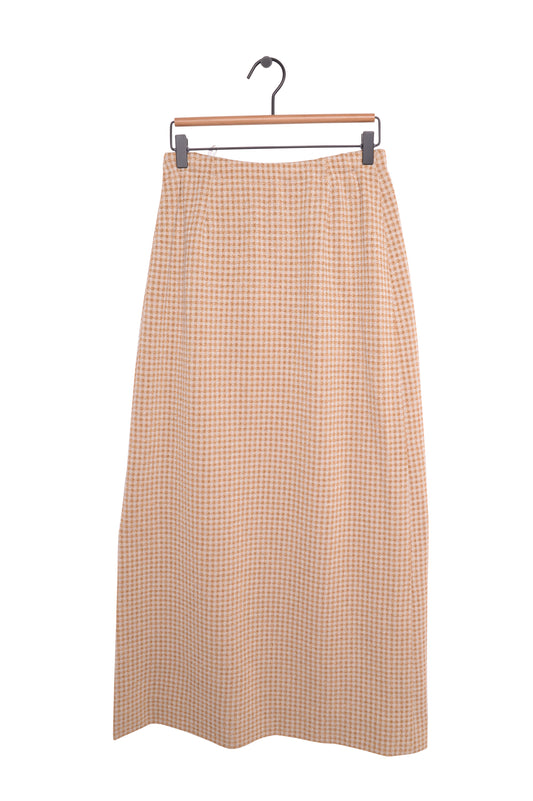 Metallic Gingham Maxi Skirt