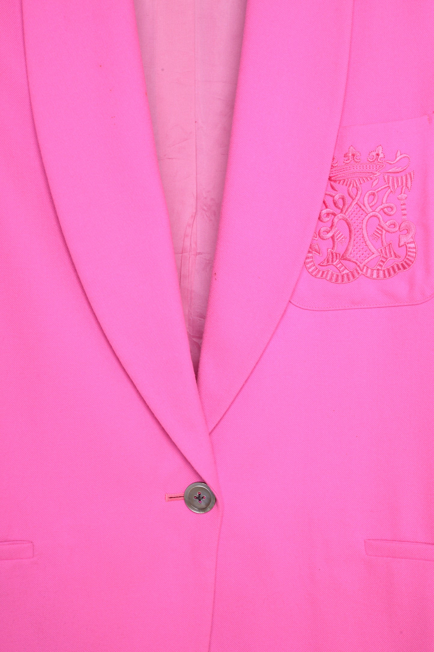 Hot Pink Flourish Wool Blazer