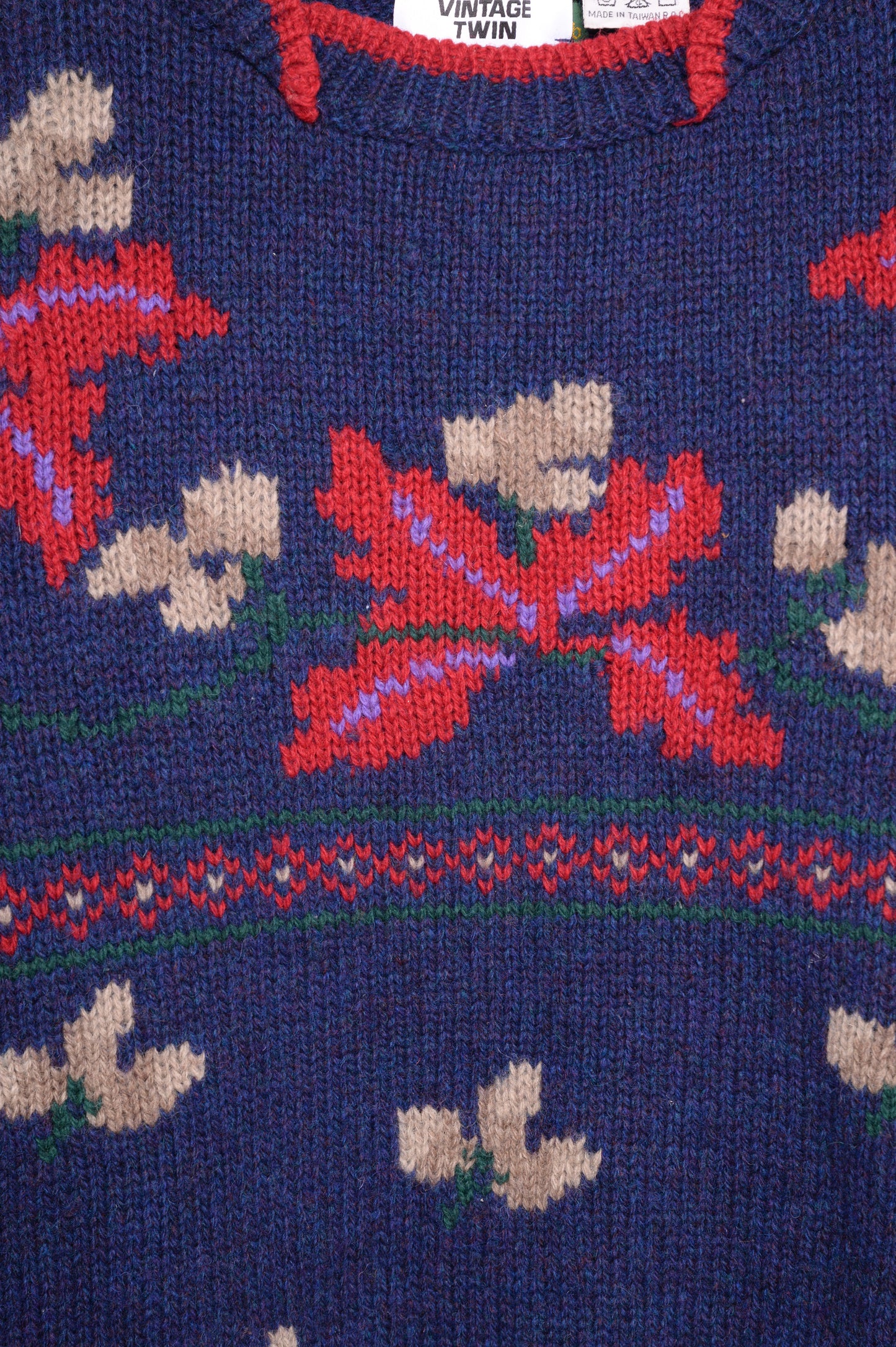 1980s Wool Floral Sweater