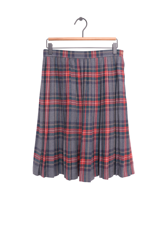 1980s Pleated Wool Skirt USA