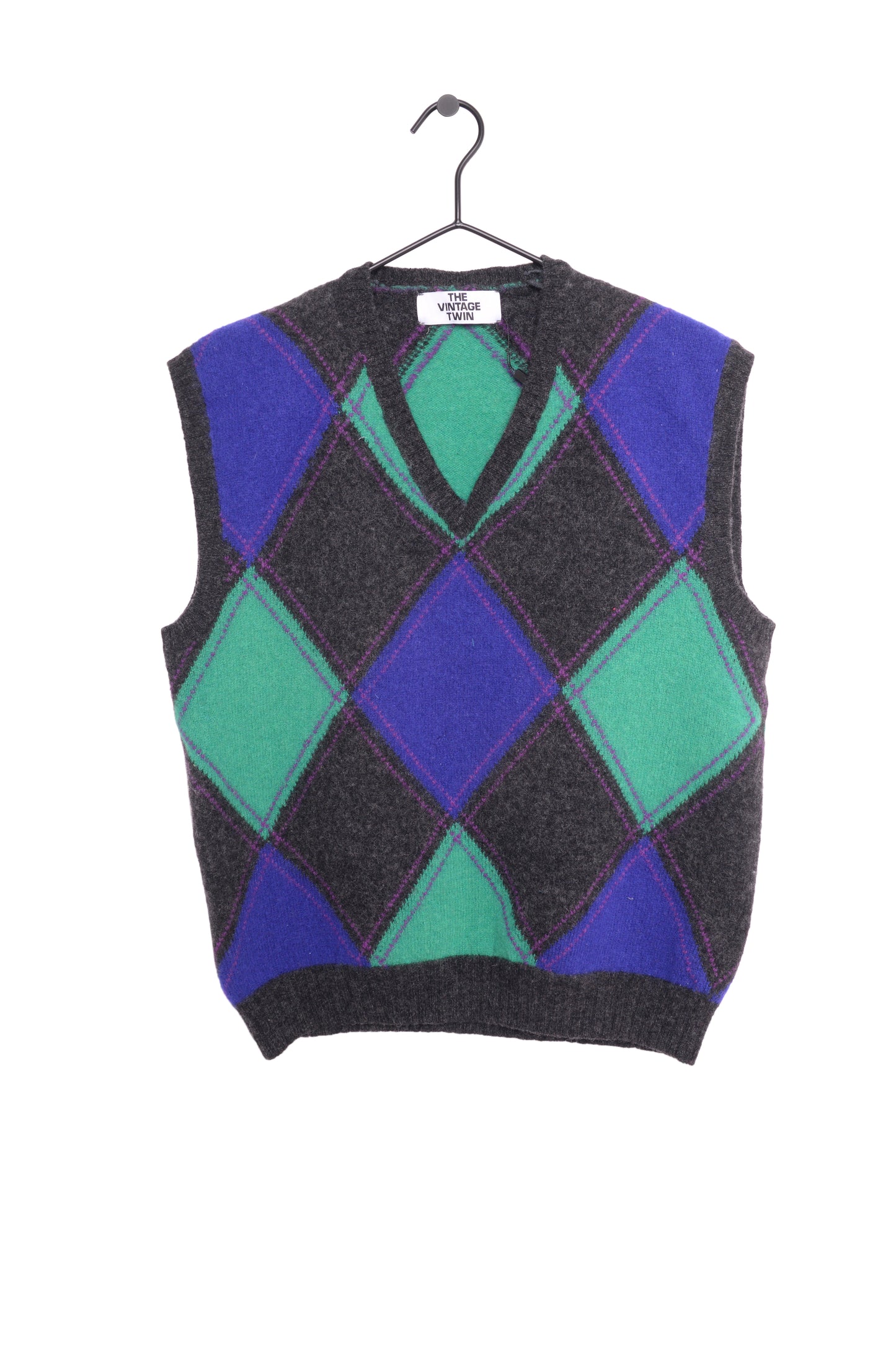 Italian Wool Argyle Sweater Vest