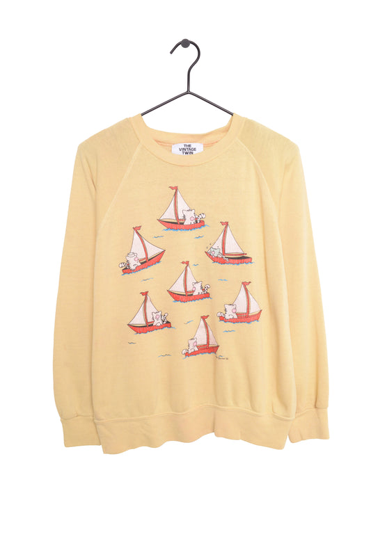1986 Sailing Cats Sweatshirt