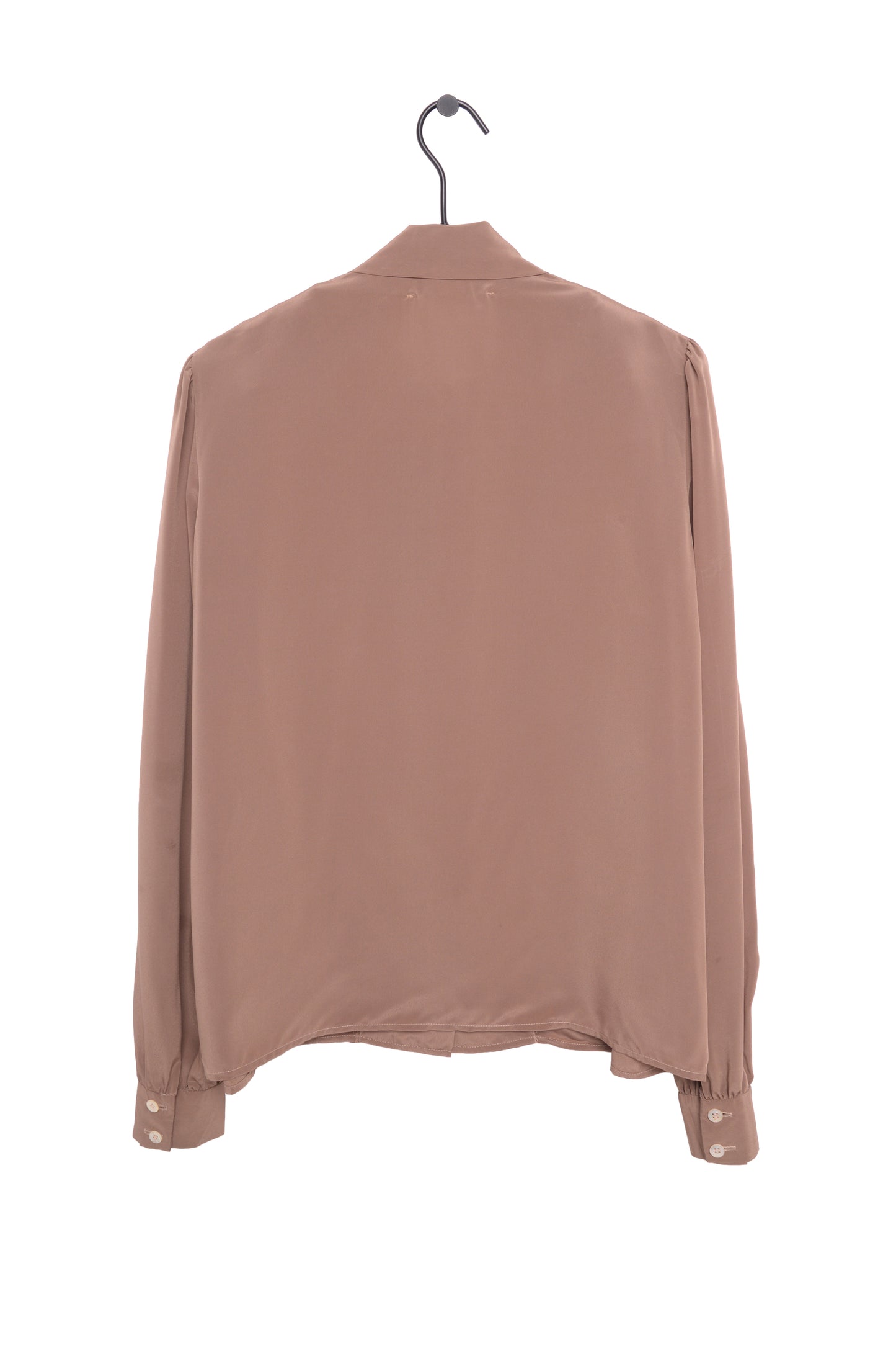 Pleated Silk Button Top