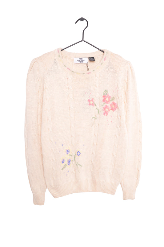1990s Precious Floral Sweater