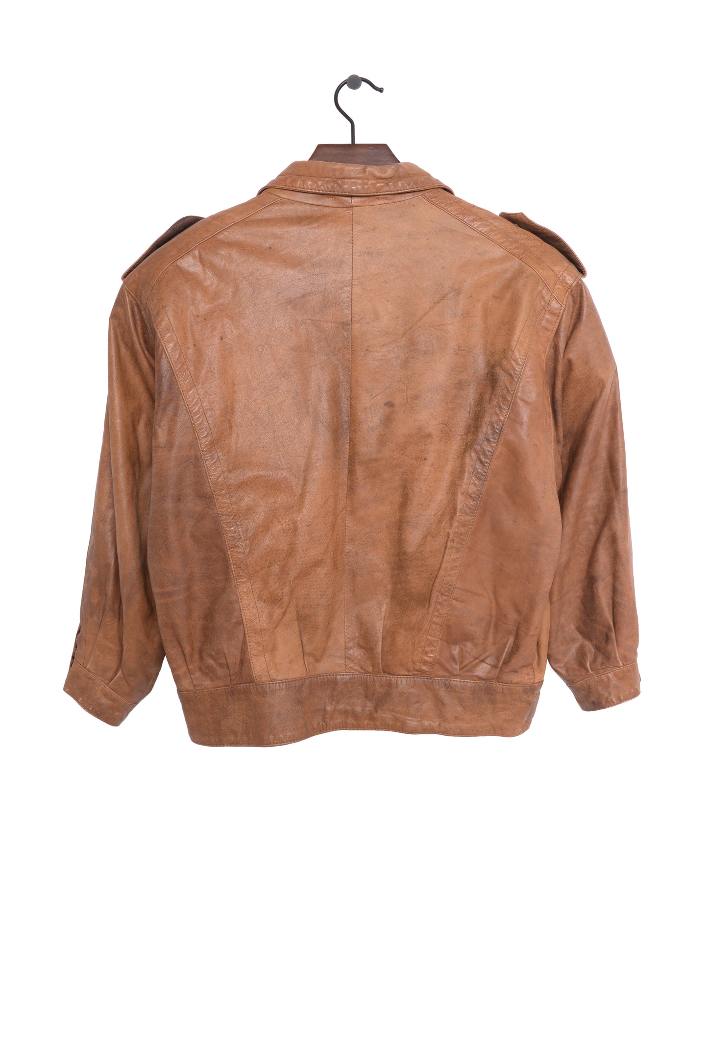 1980s Faded Leather Moto Jacket