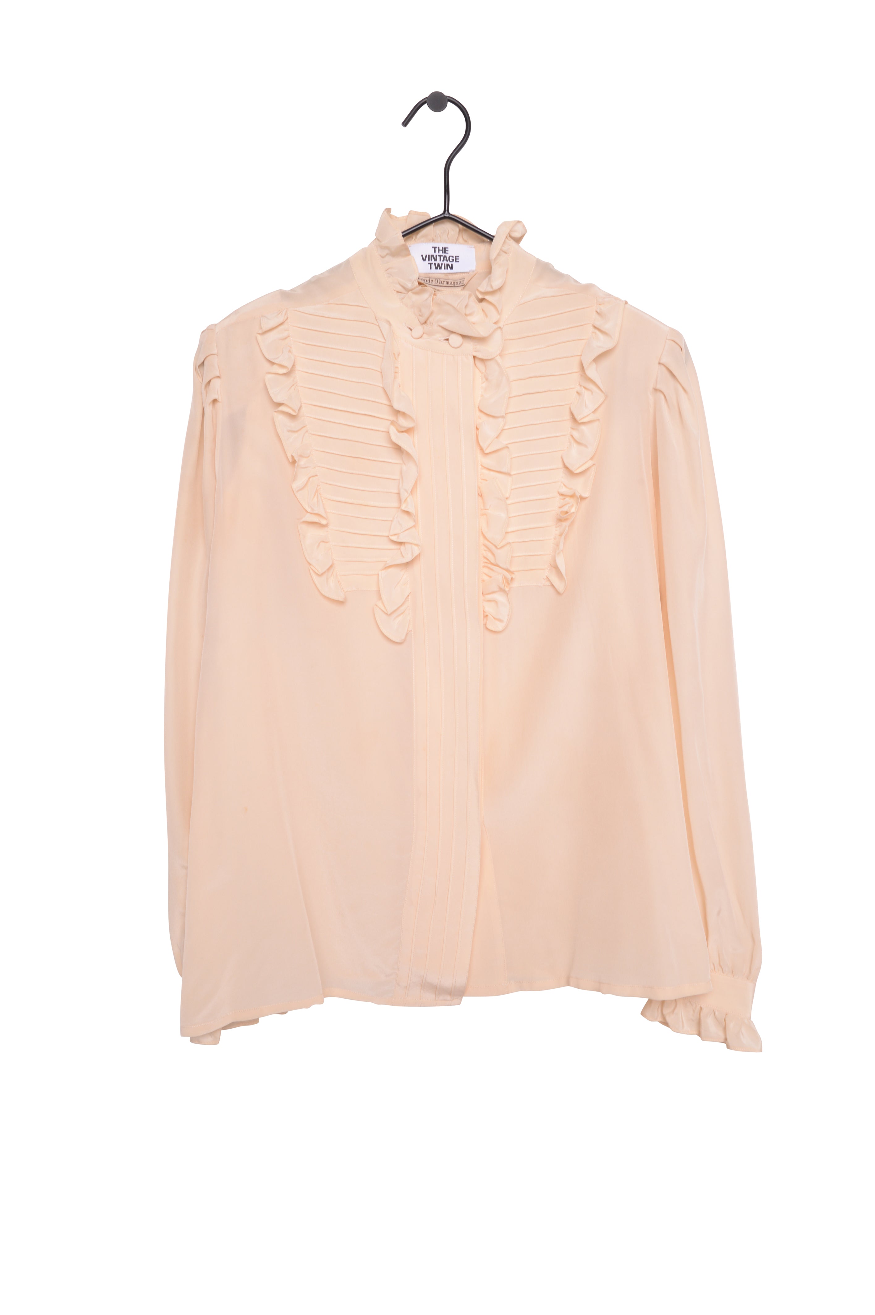 1980s Silk Ruffle Top Free Shipping - The Vintage Twin