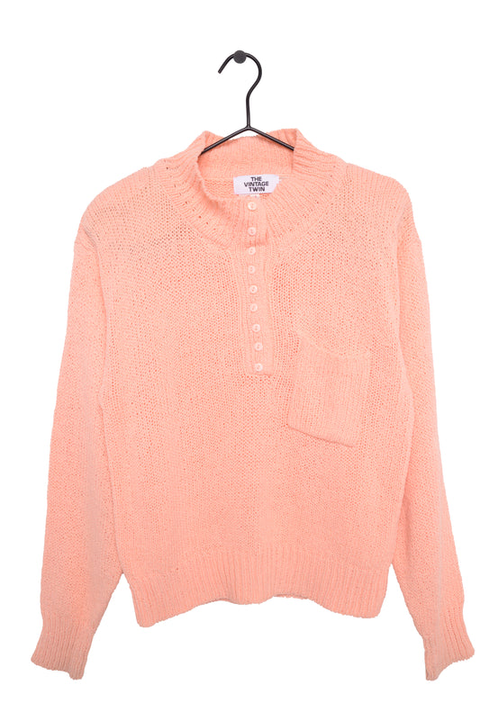 1990s Peach Button Sweater
