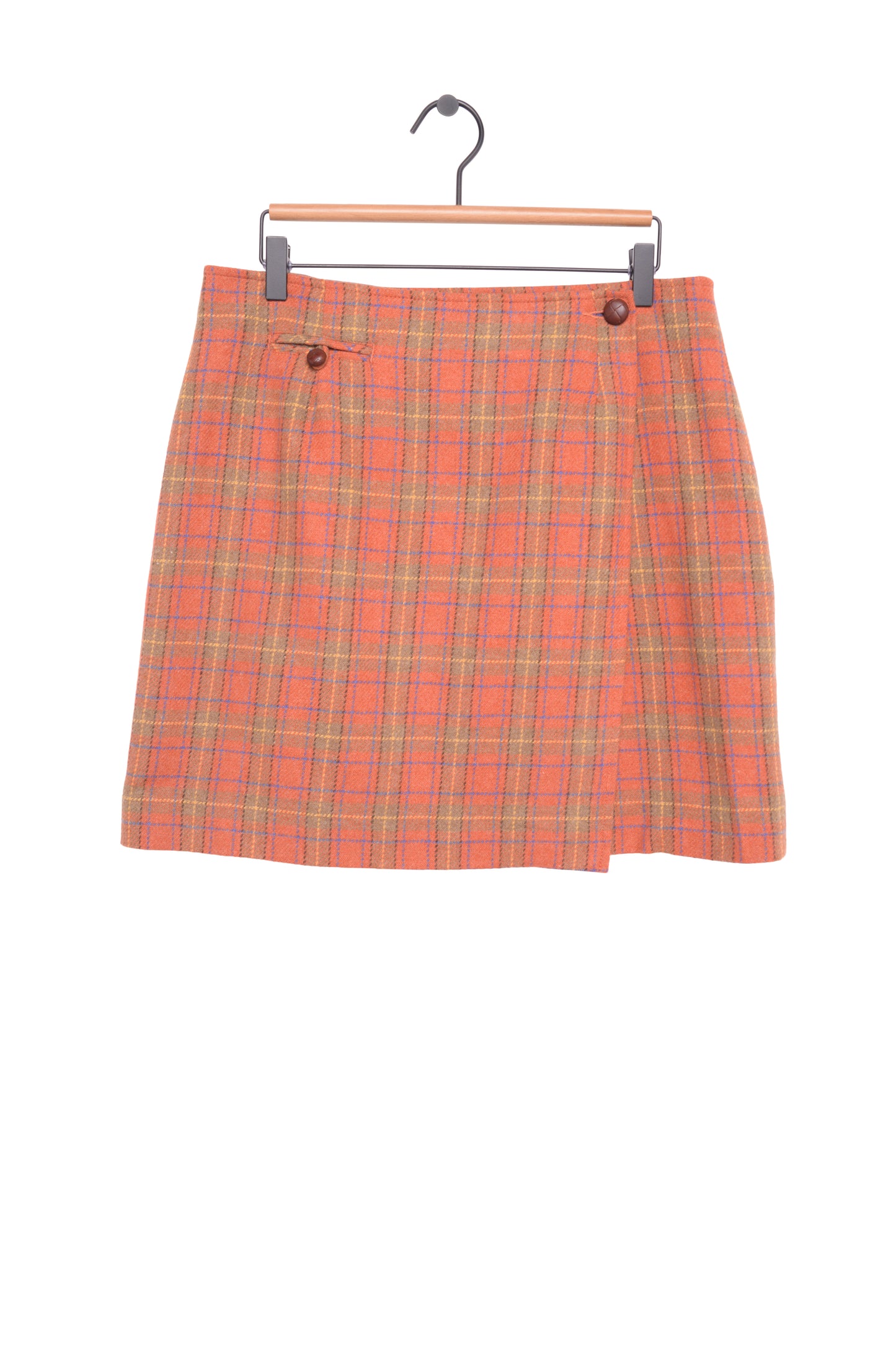 1990s Plaid Wool Mini Skirt