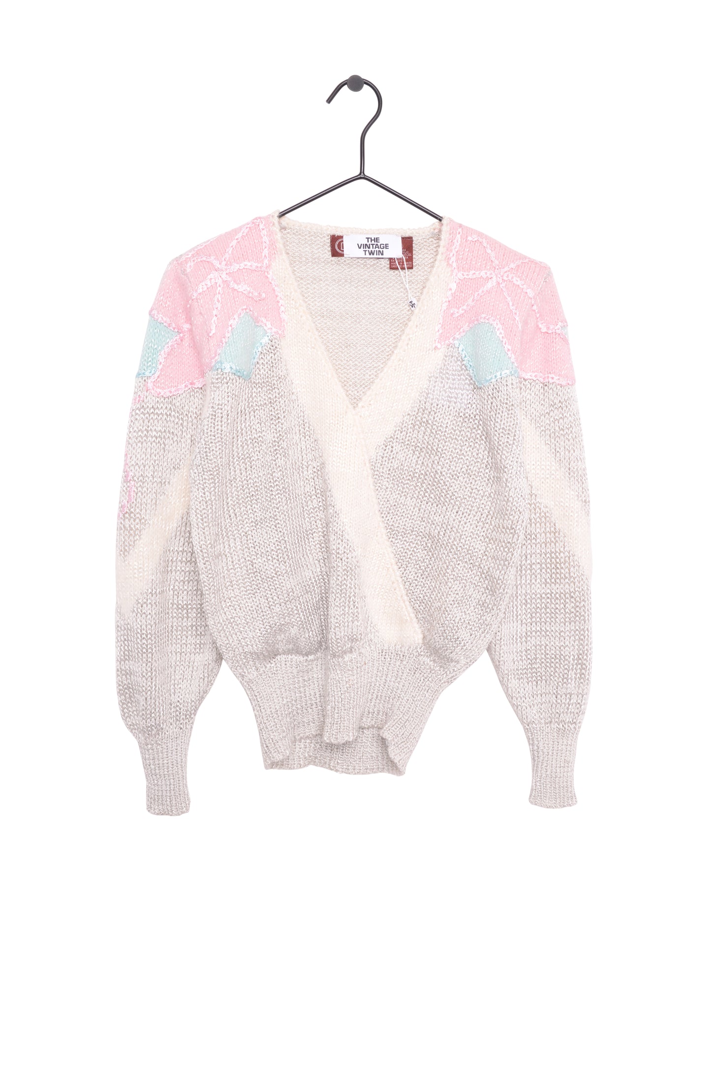 1980s Pastel V-neck Sweater