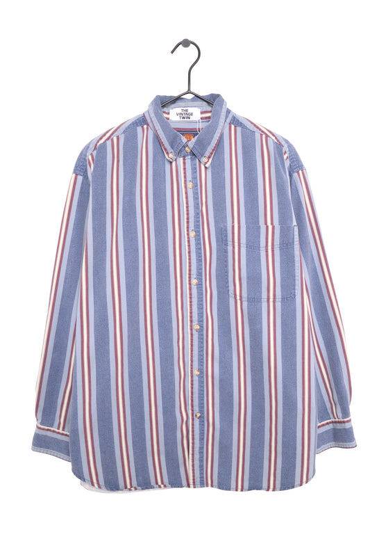 1990s Striped Denim Shirt