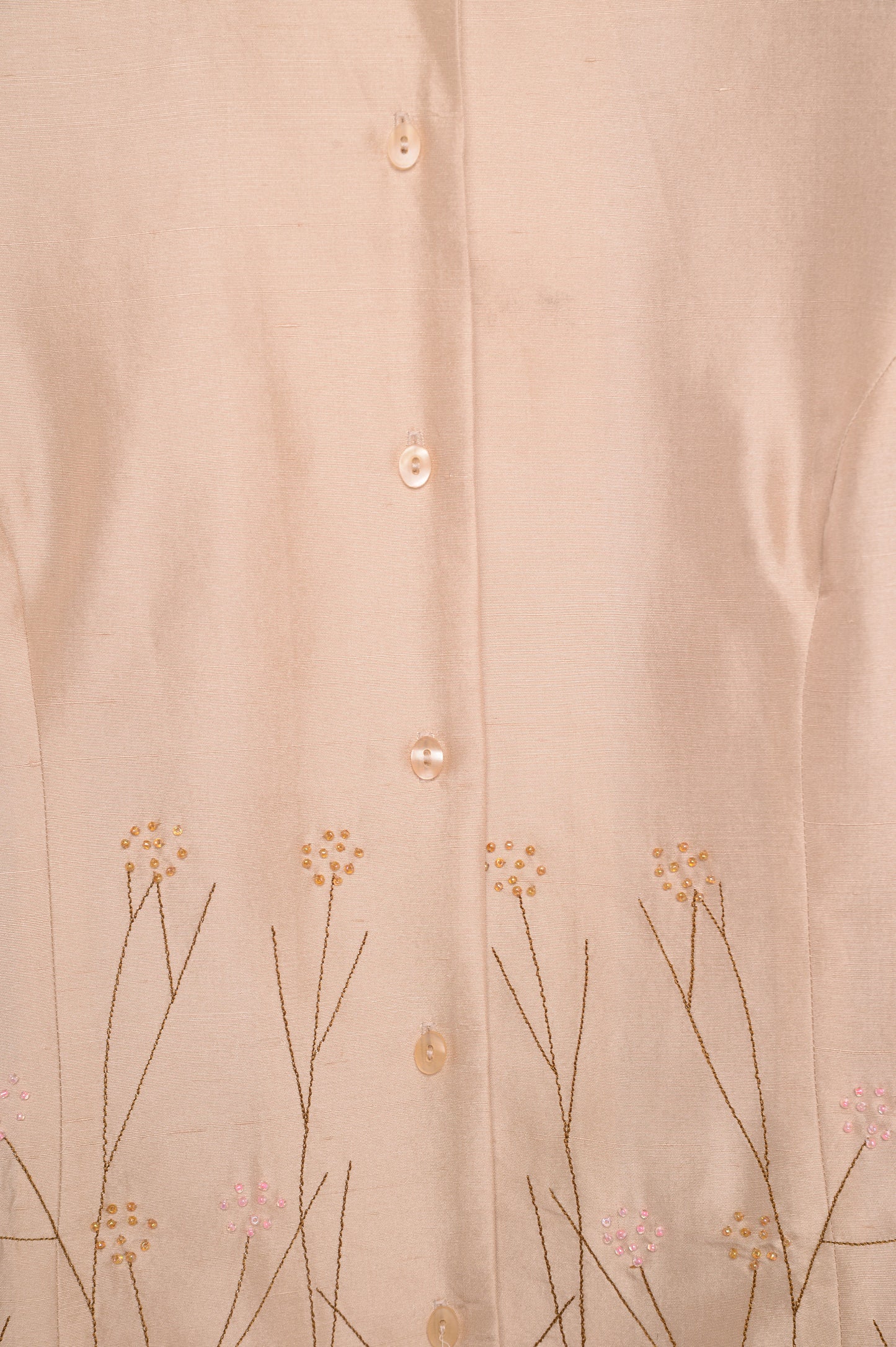 1990s Silk Floral Button Top