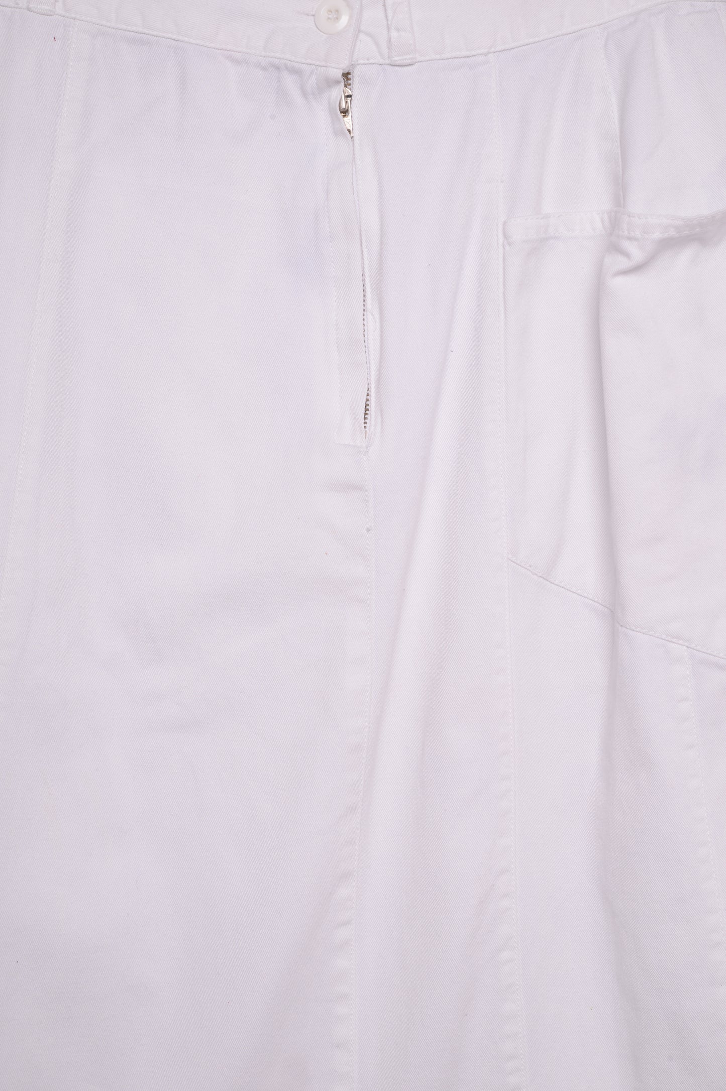 1980s White Denim Maxi Skirt