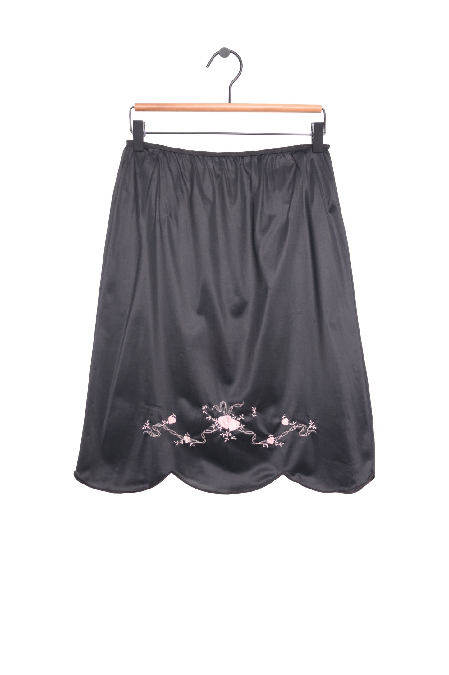 Embroidered Hearts Slip Midi Skirt