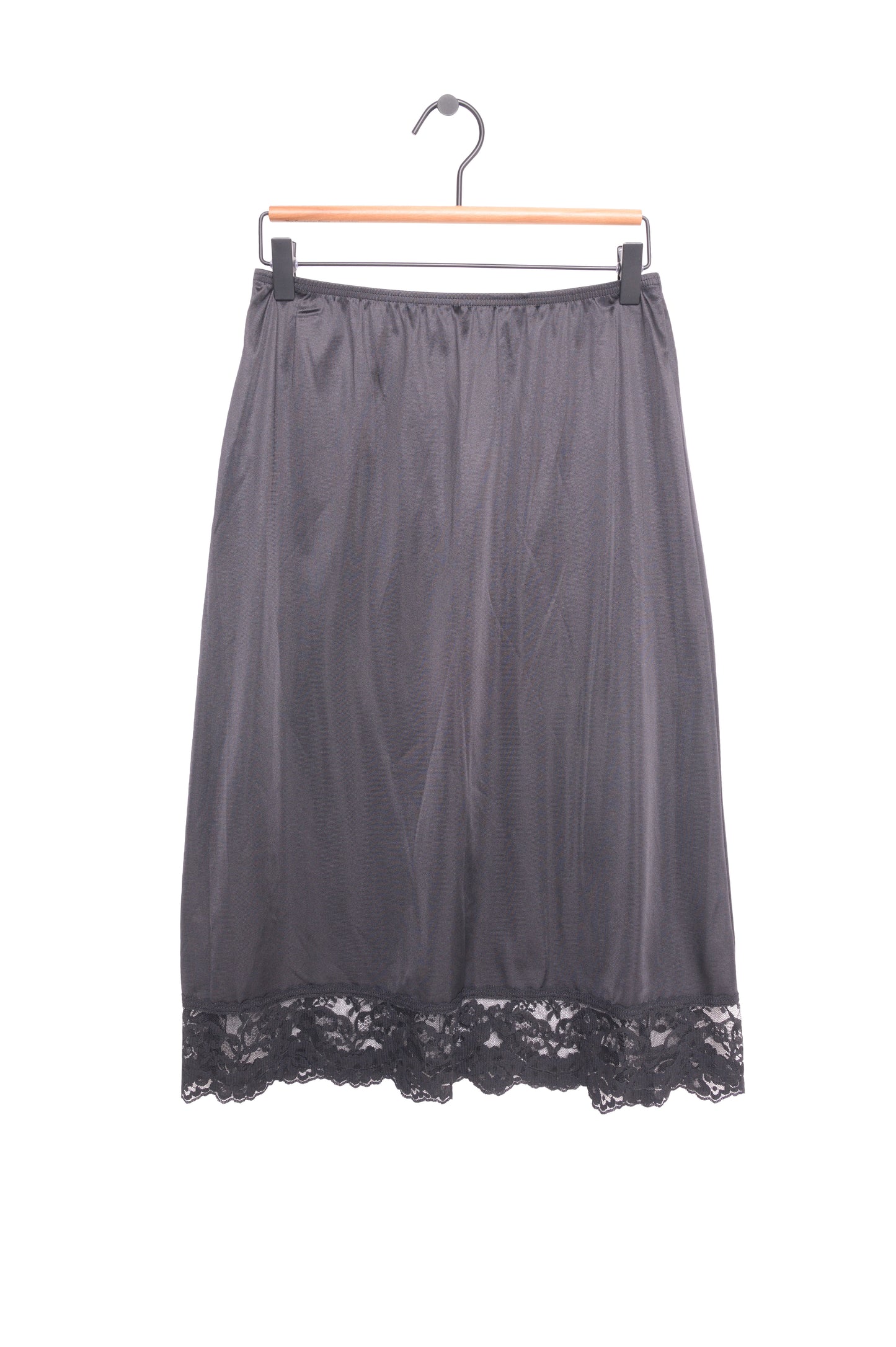 Lace Trim Midi Slip Skirt