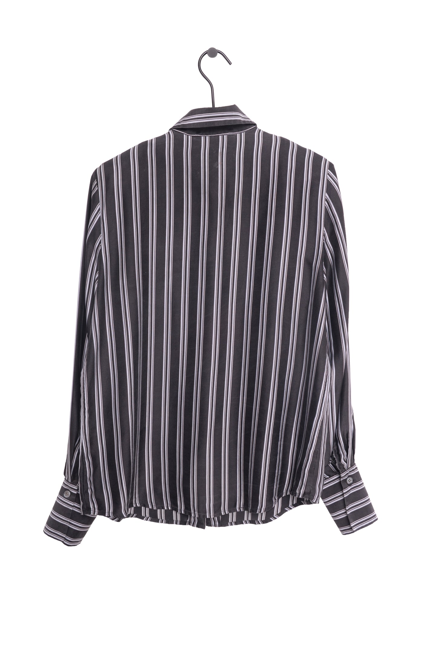 Striped Silk Button Top