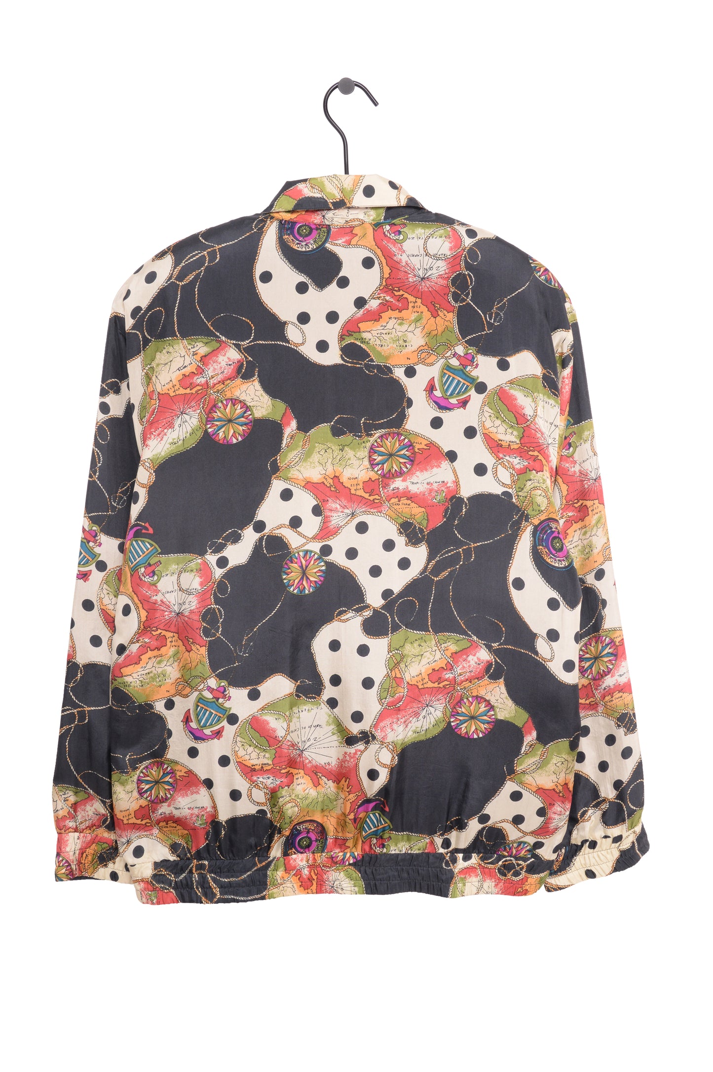 1980s Maps Silk Windbreaker