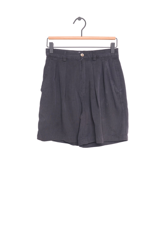 1980s Silk Pleated Trouser Shorts