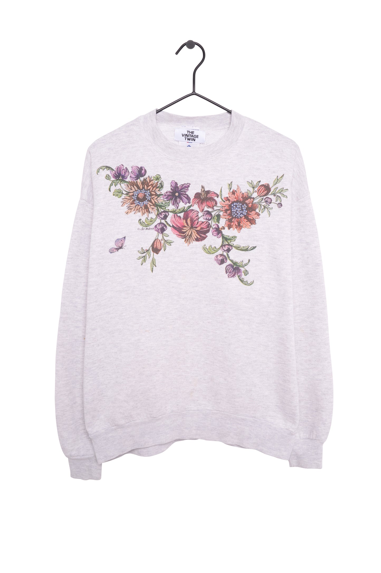 1990s Glitter Flowers Sweatshirt USA