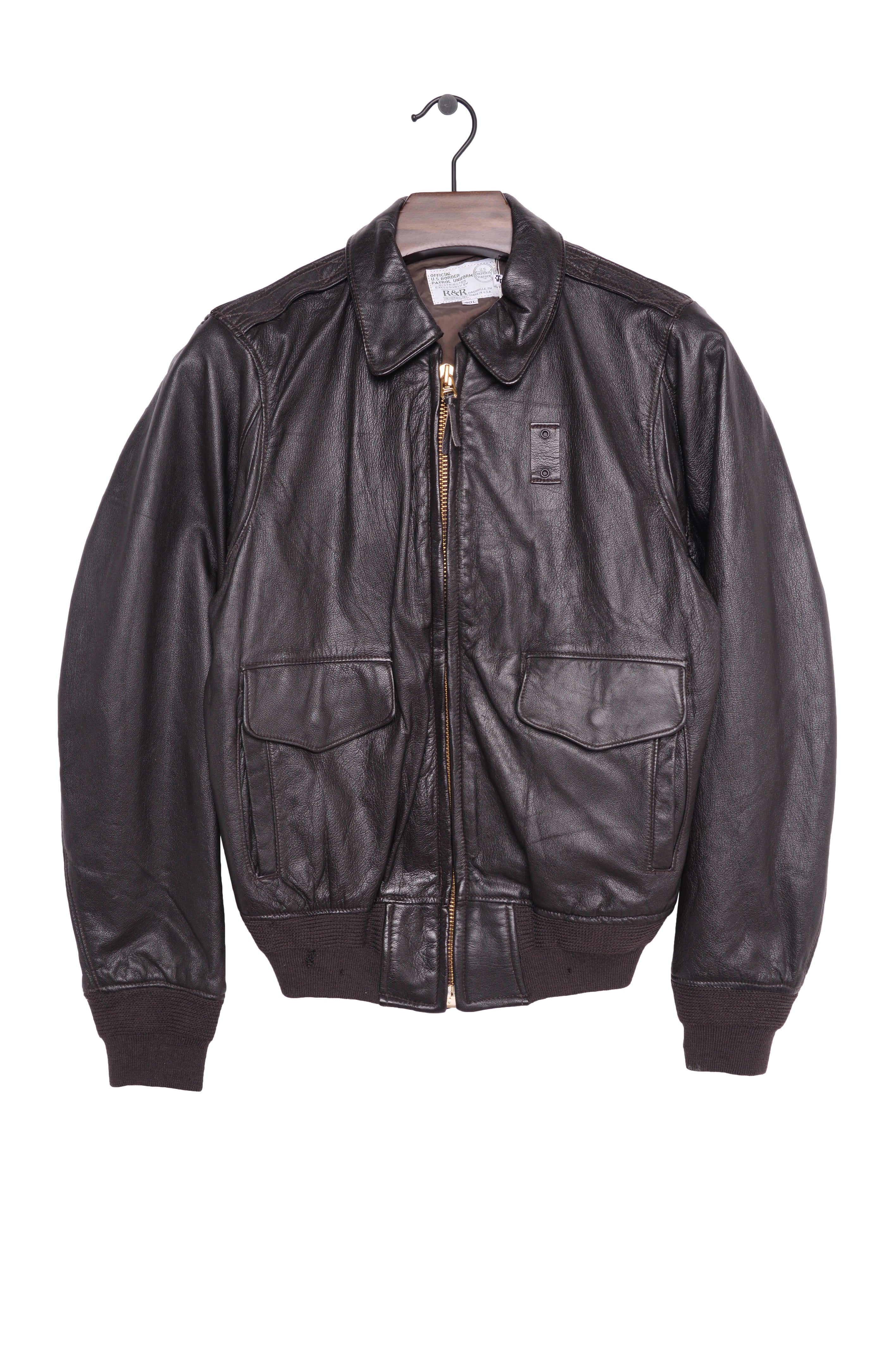 Vintage☆羊革☆ heavy leather bomber jacket-