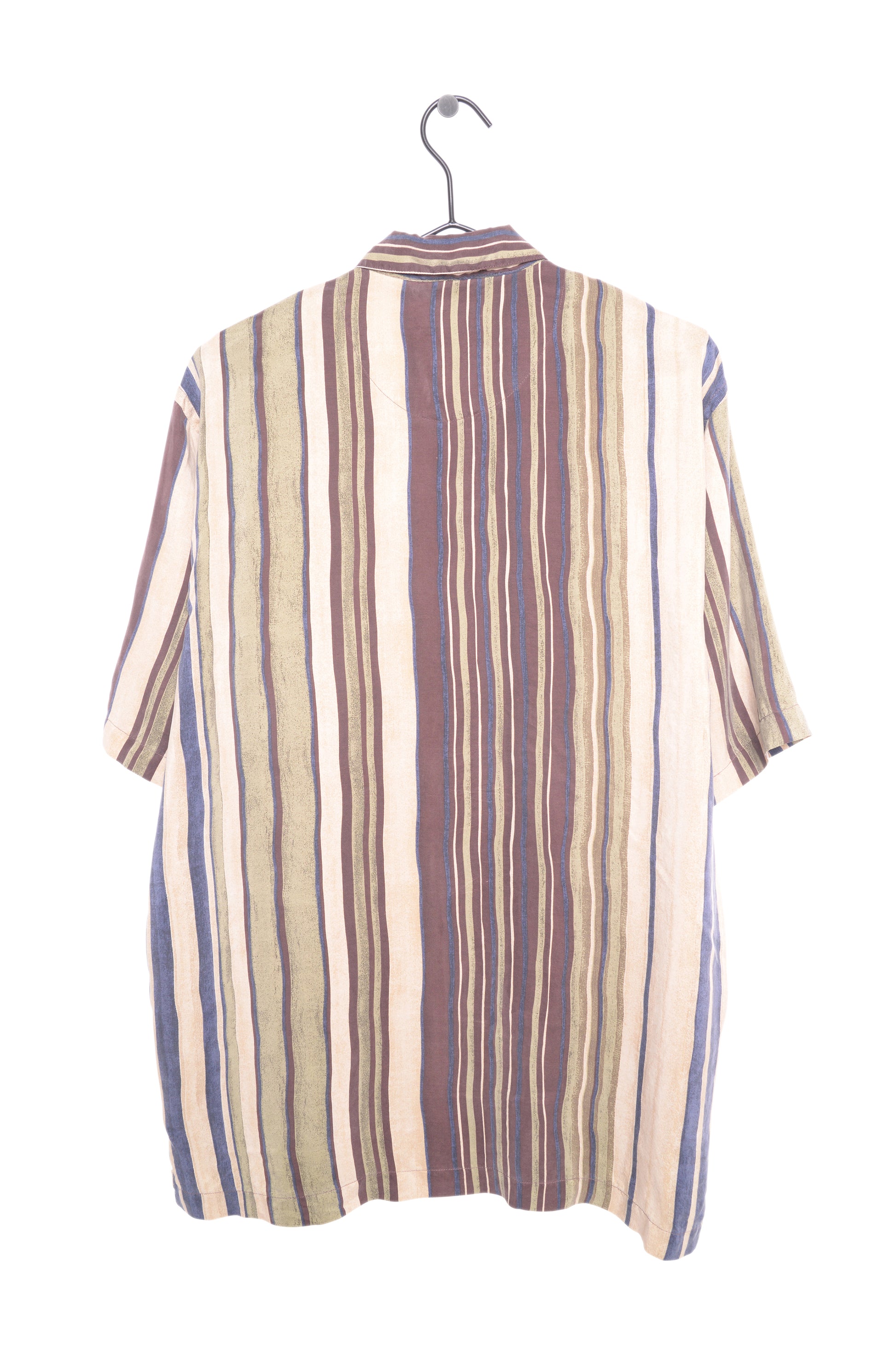 1990s Silk Striped Button Down Free Shipping - The Vintage Twin