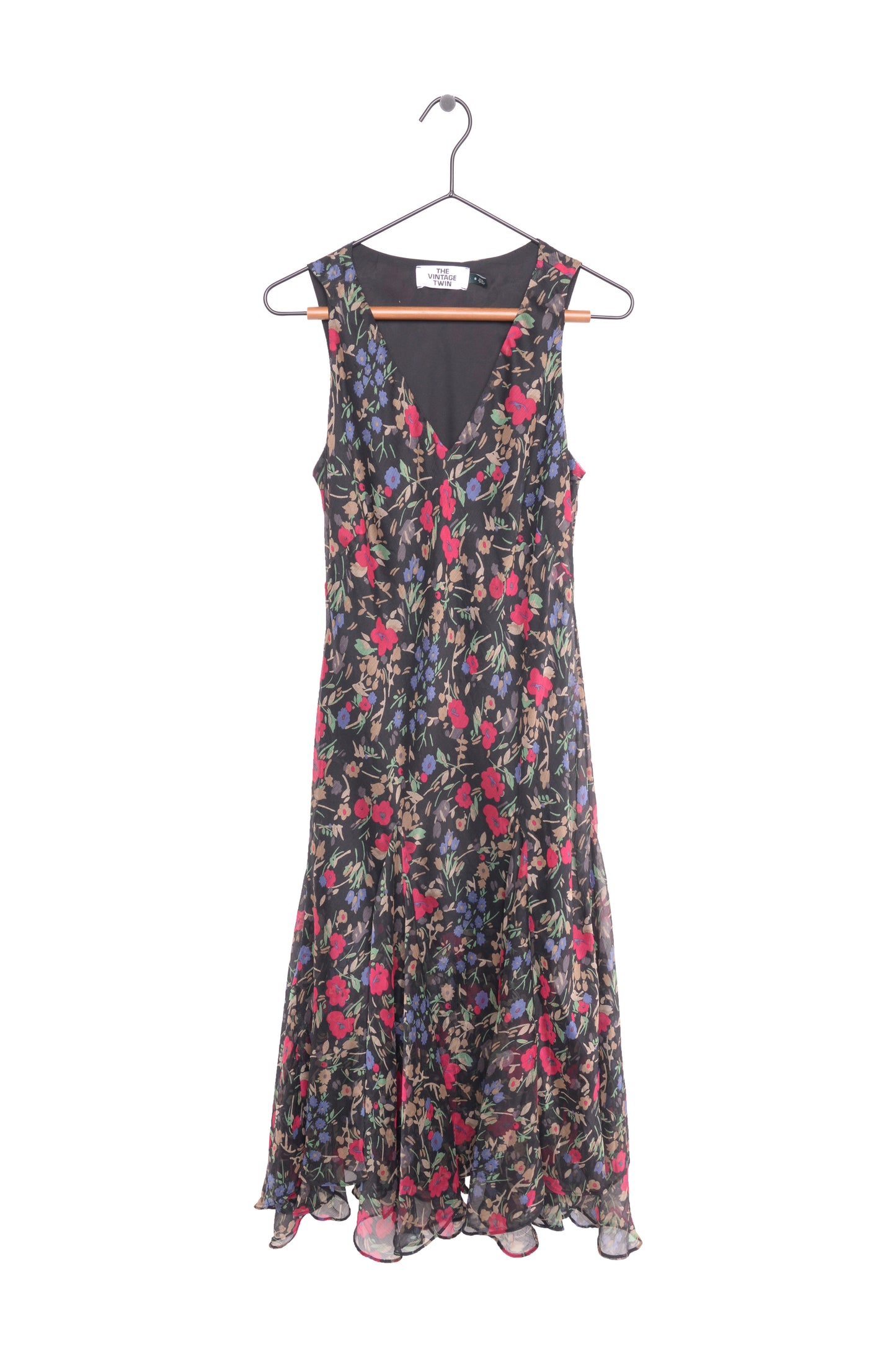 1990s Floral Ruffle Midi Dress – The Vintage Twin