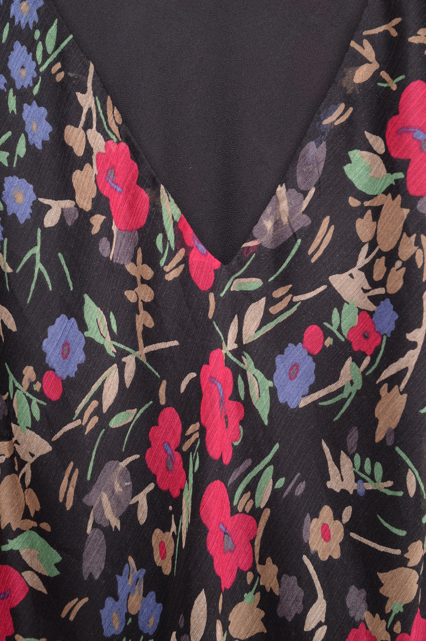 1990s Floral Ruffle Midi Dress