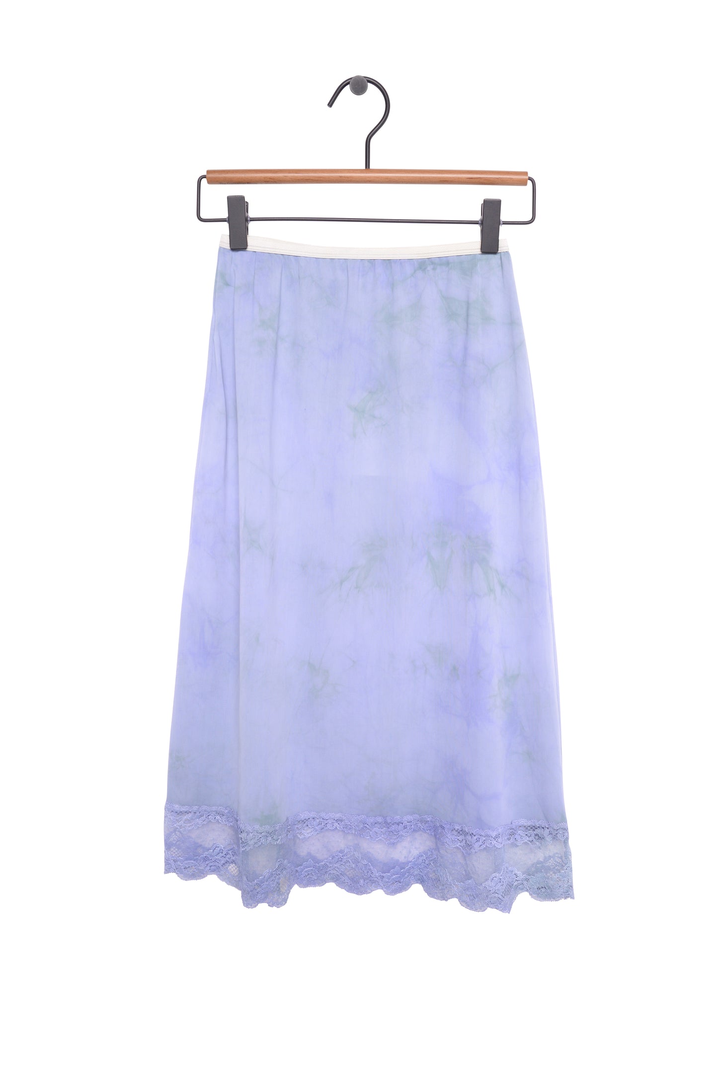 Hand-Dyed Lace Trim Slip Skirt