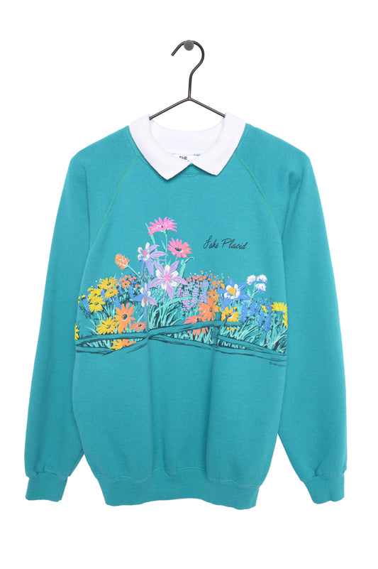 1990 Lace Placid Collared Sweatshirt USA