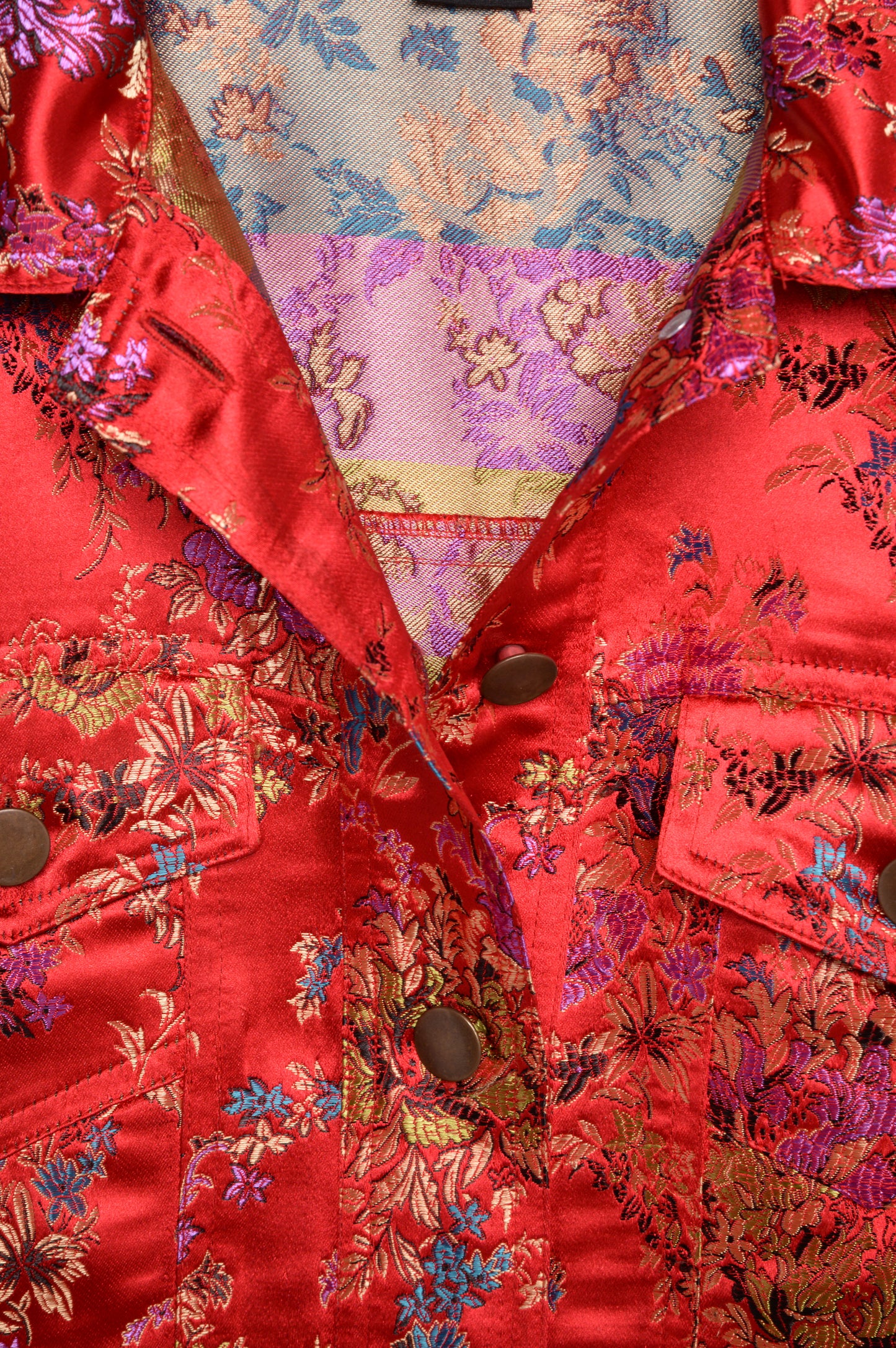 Y2K Floral Embroidered Satin Jacket