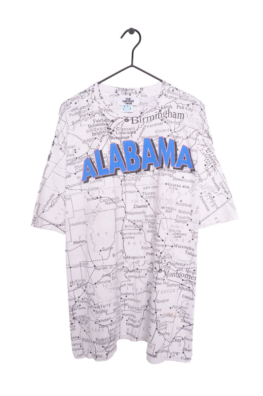 Alabama Map All-Over Tee USA