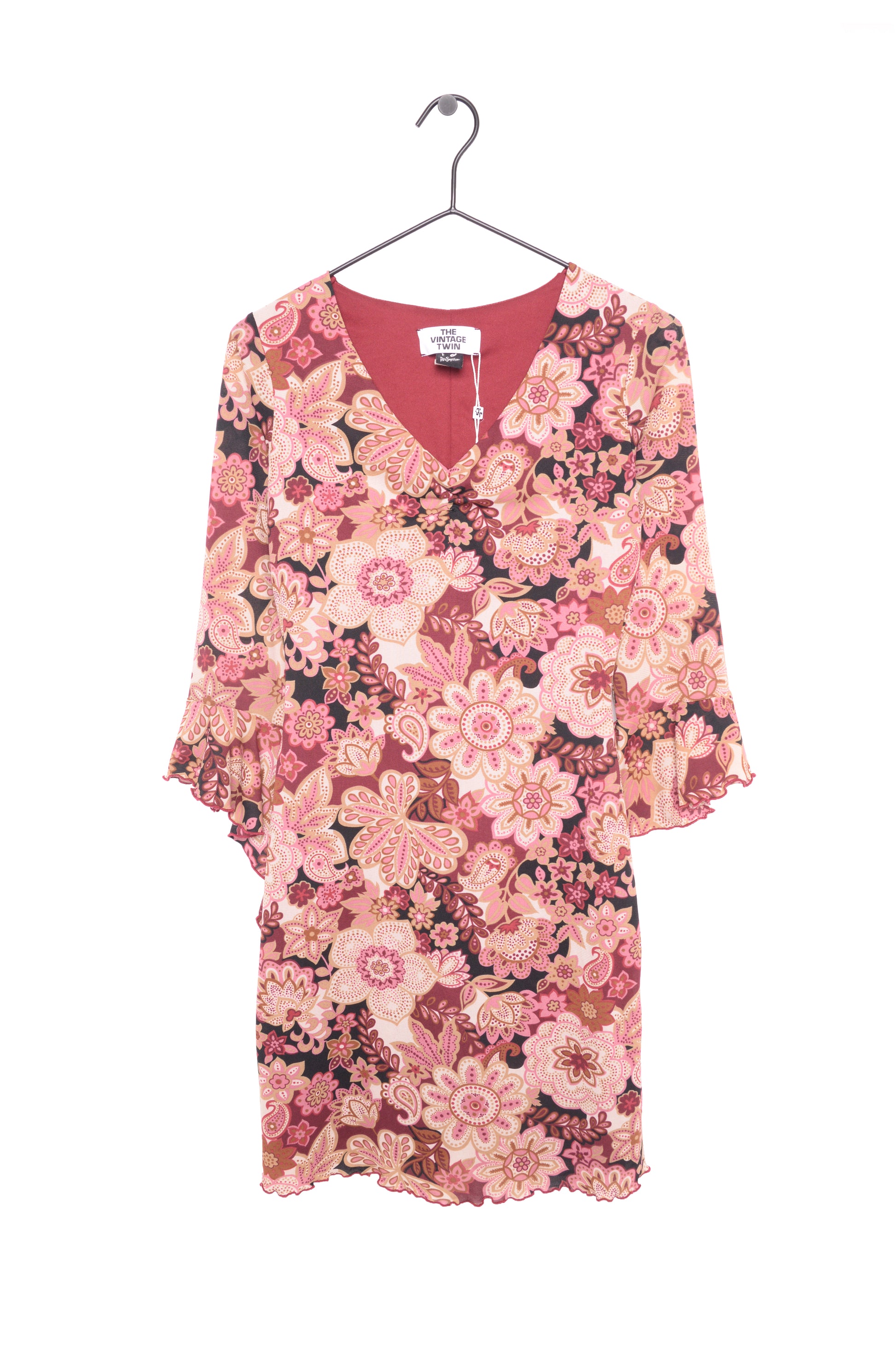 Y2K Floral Ruffle Midi Dress The Vintage Twin Y2K Floral Ruffle Midi Dress The Vintage Twin