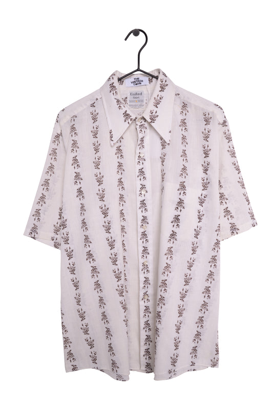 1970s Floral Rayon Shirt