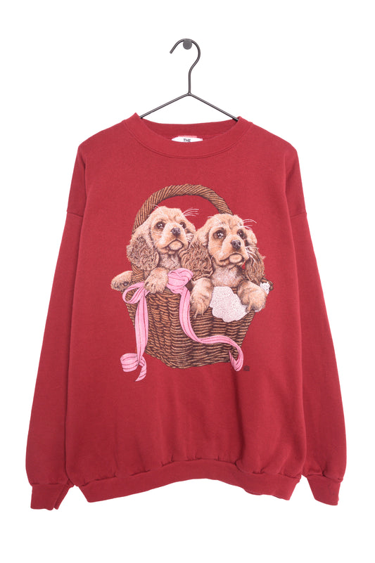 1990s Cocker Spaniel Puppies Sweatshirt USA