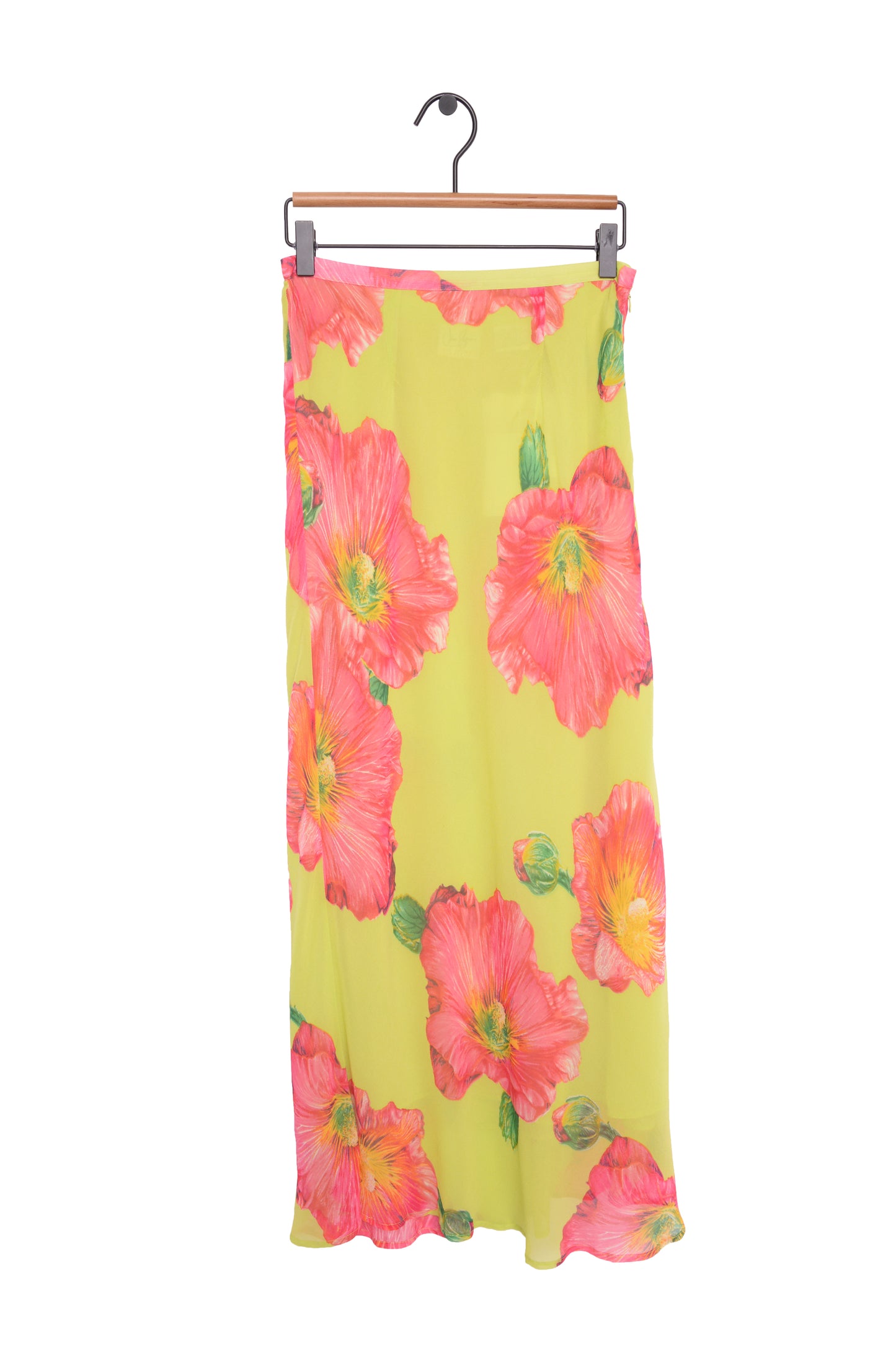 Y2K Silk Floral Maxi Skirt