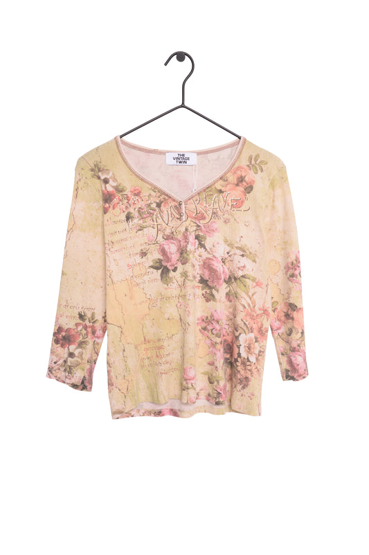 Y2K Floral All-Over Top USA