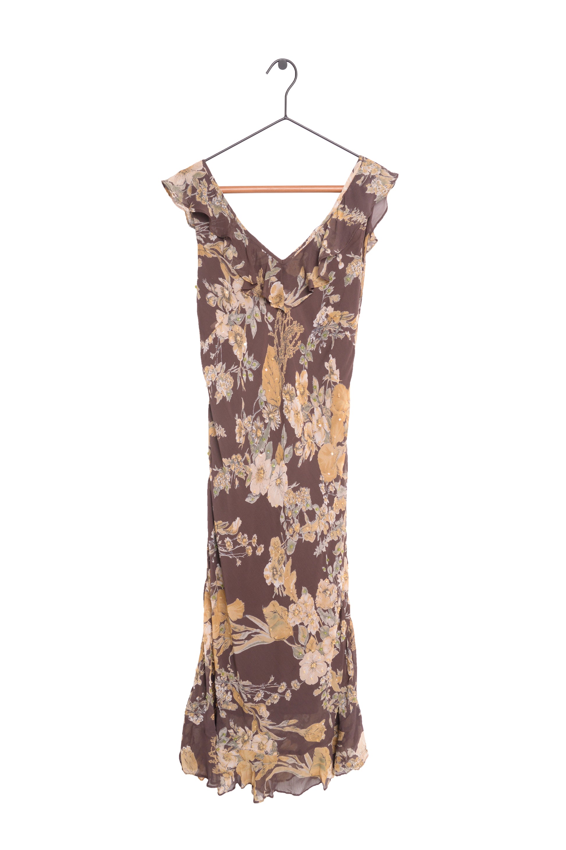 Y2K Floral Ruffle Maxi Dress The Vintage Twin Y2K Floral Ruffle Maxi Dress The Vintage Twin