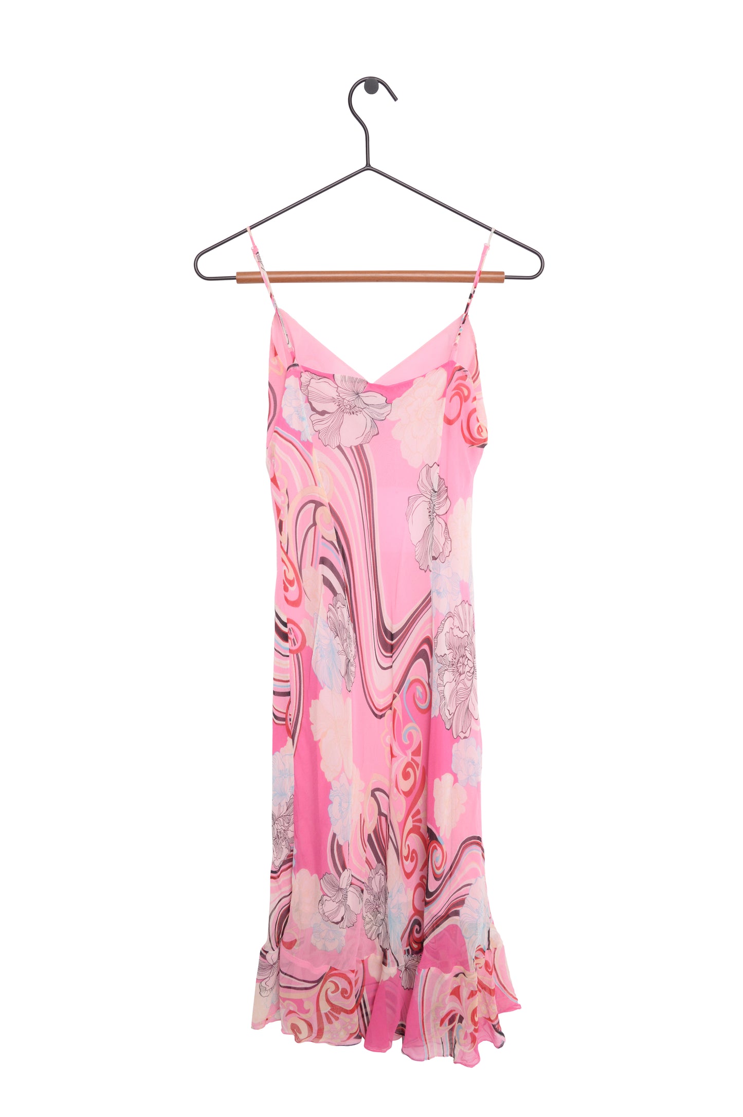 Y2K Silk Floral Midi Dress